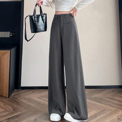 High-Waisted Straight-Leg Loose Casual Pants