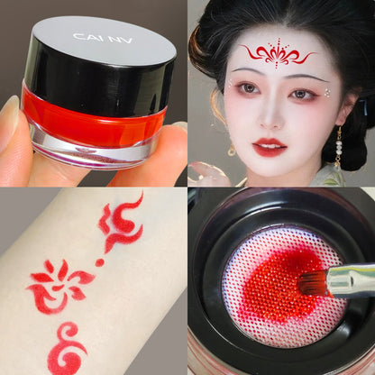 Waterproof And Non-Smudged Red Eyeliner Eyebrow Flower Painting Cream