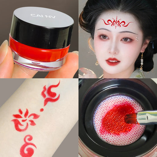 Waterproof And Non-Smudged Red Eyeliner Eyebrow Flower Painting Cream