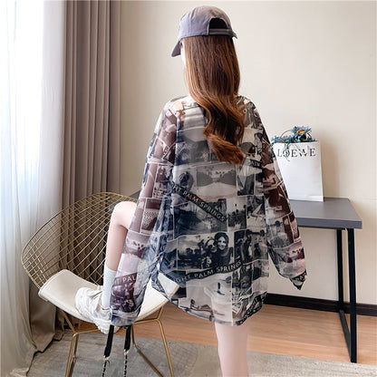 Loose Plus Size Ice Silk Fashion Sunscreen T-shirt