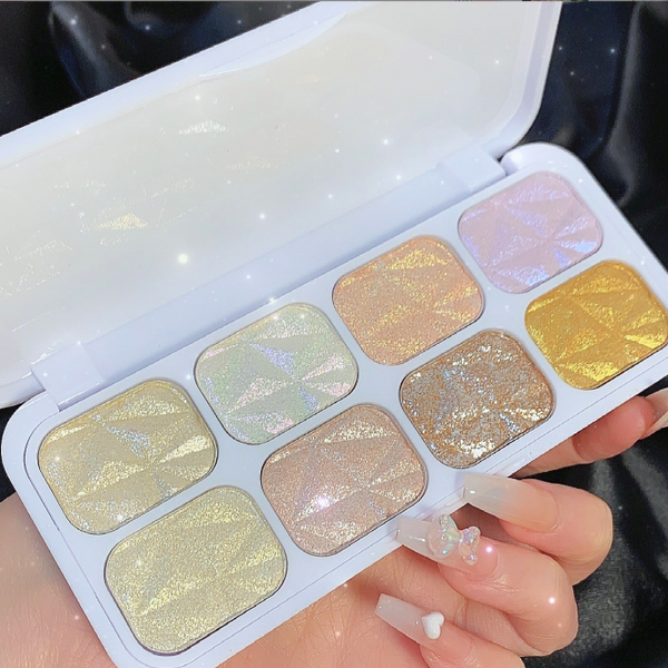 8-Color Glitter Pearlescent Waterproof High Gloss Contour Eyeshadow Palette