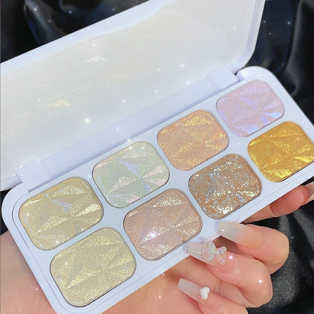 8-color glitter pearlescent waterproof high gloss contour eyeshadow palette