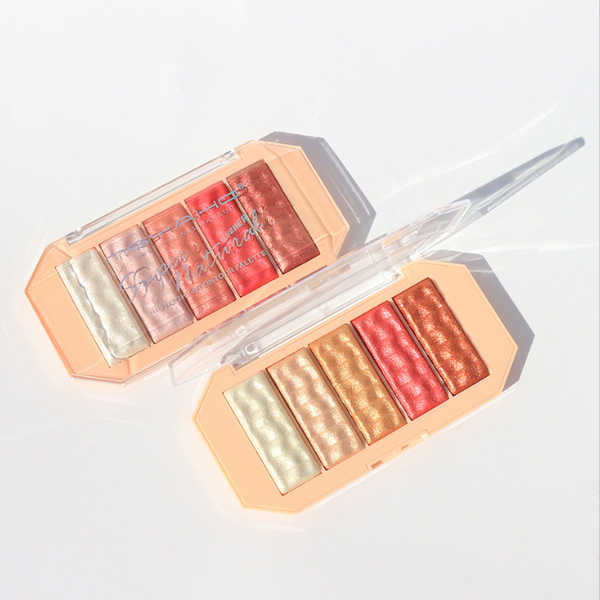 5-Color Pearlescent Eyeshadow Box Sequin Highlight Eyeshadow Palette