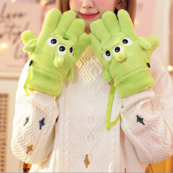 Funny Plush Thickened Warm Gloves