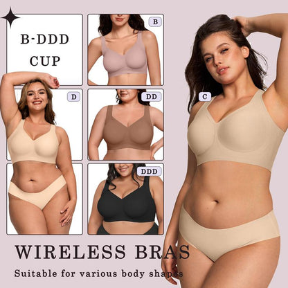 Women Jelly Bras Wirefree Full Coverage No Underwire Everyday Bras Comfortable Wireless Padded Tshirt Bra
