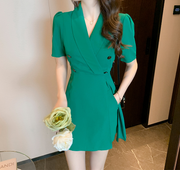 Summer split dress shorts suit