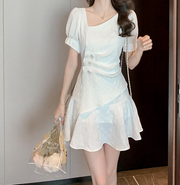 New Square Collar Slim Dress