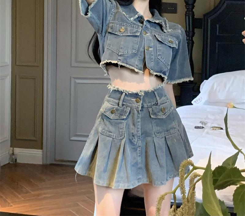 Summer Vintage Denim Suit – DRESSVY