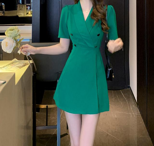 Summer split dress shorts suit