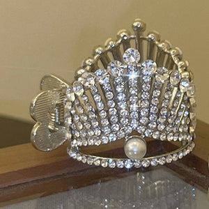Diamond Pearl Crown Hair Clip
