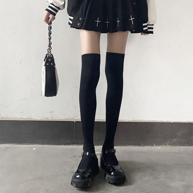 Long Tube Breathable Black Knee Socks