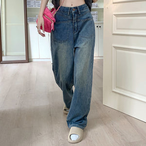 Vintage Straight Loose High Waist Jeans Trousers