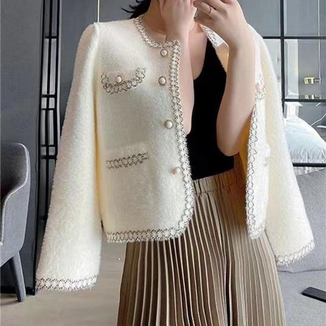 Pearl Button Long Sleeve Knit Sweater Cardigan Winter Clothes