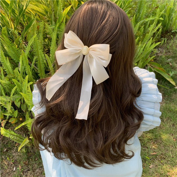 Large Bow Ribbon Spring Hair Clip