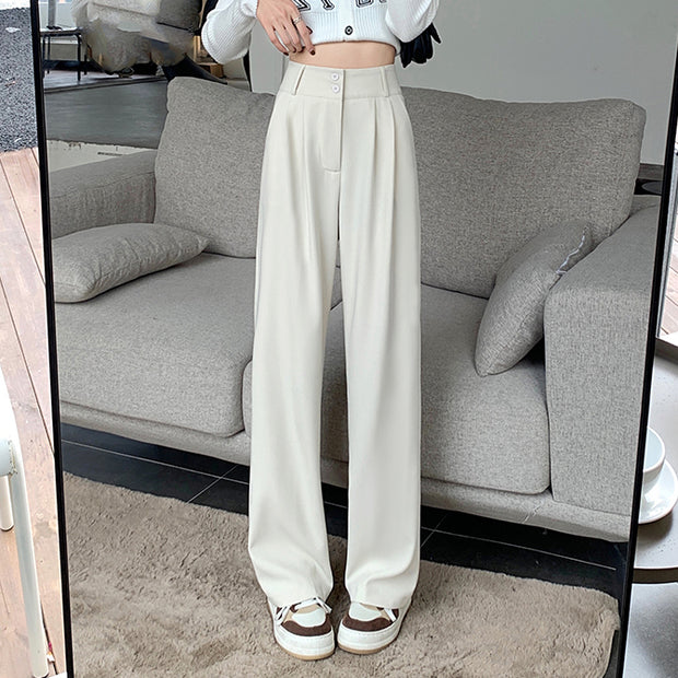 Suit pants high waist loose wide leg casual trousers