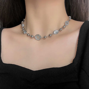 Opal Temperament Clavicle Chain Necklace