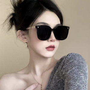 Metal Frame Sunscreen Trendy Sunglasses