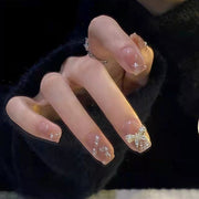 Pink shiny bow fashion nail art patch