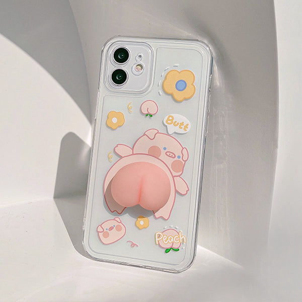 Three-Dimensional Pig Butt Peach Iphone Case