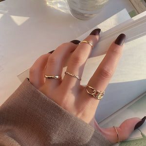 Twist Personalized Metal Fashion Ring Set