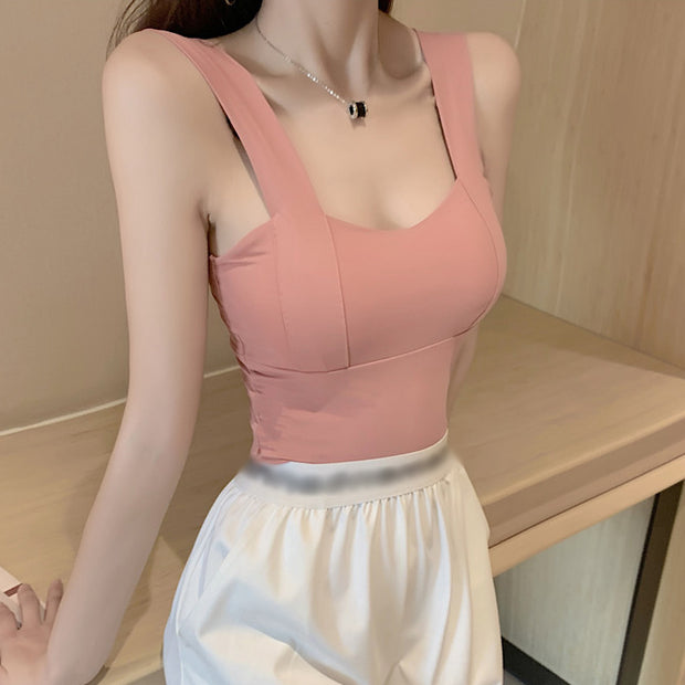 New ice silk clavicle sling vest outer top