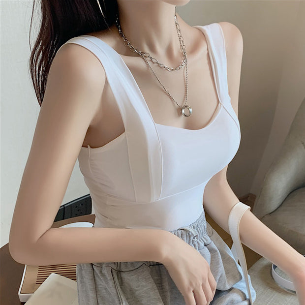 Ice silk clavicle sling vest outer top