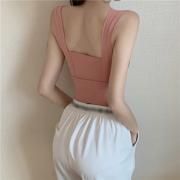 Ice Silk Clavicle Sling Vest Outer Top