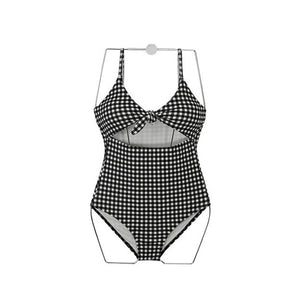 Plaid Swimsuit High Waist Triangle Swimming Suit