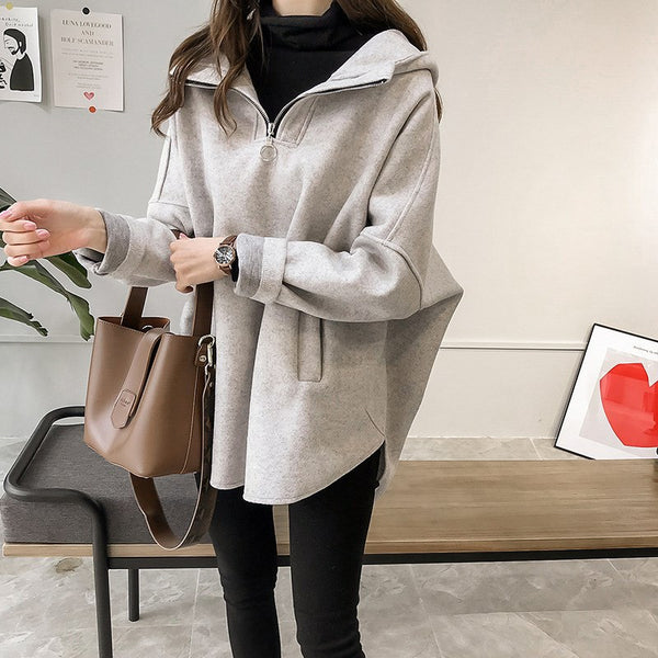 Plus Size Loose Hooded Thick Lazy Wind Sweatshirt
