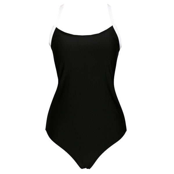 Spa Swimsuit One Piece Sleeveless Black Swimwear
