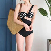 Matching high waist beach one-piece swimsuit