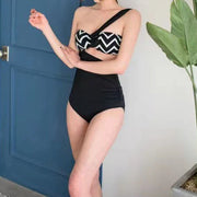 Matching high waist beach one-piece swimsuit