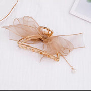 Butterfly Fringe Pearl Crystal Hair Clip