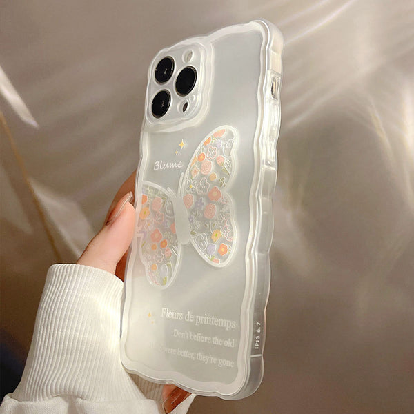Flower Butterfly Transparent Iphone Case