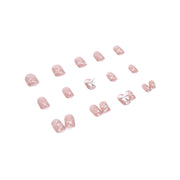 Pink shiny bow fashion nail art patch