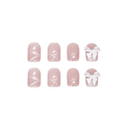Pink shiny bow fashion nail art patch