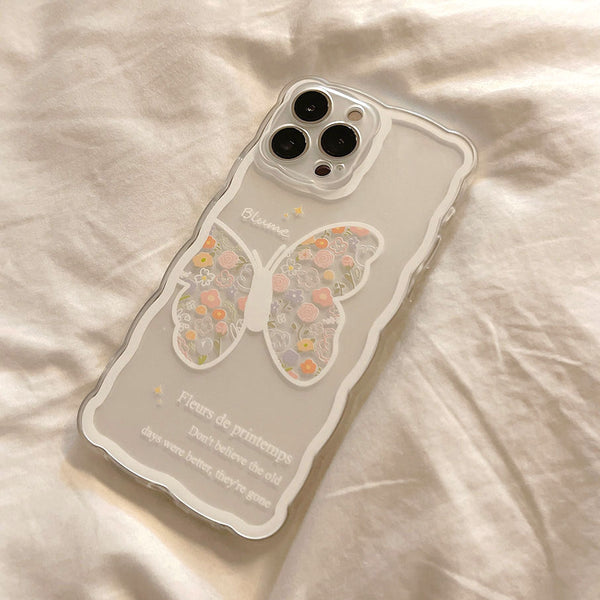 Flower Butterfly Transparent Iphone Case