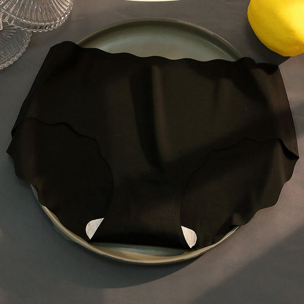 Mid-rise ice silk breathable ruffle briefs