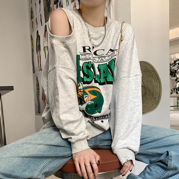 Fish Scale Light Gray Long-Sleeved Sweater