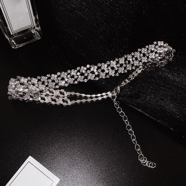 Simple Collarbone Full Rhinestone Necklace