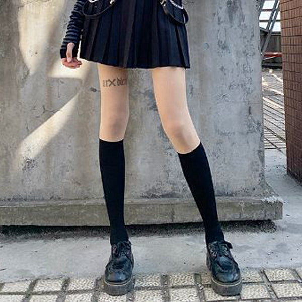 Long Tube Breathable Black Knee Socks
