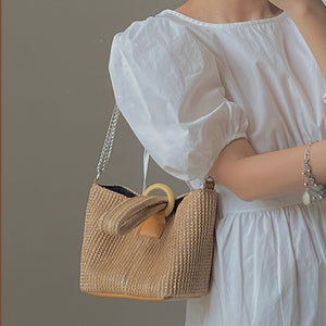 Hook Chain Straw Woven Simple Shoulder Bag
