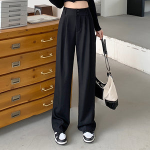 Suit Pants High Waist Loose Wide Leg Casual Trousers