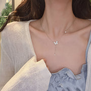 Elegant butterfly delicate pendant necklace
