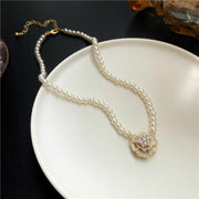 Flower pearl necklace sweet clavicle chain necklace accessories