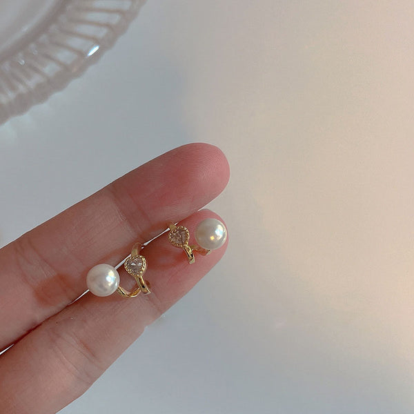 Simple Pearl Unique Design Small Delicate Earrings