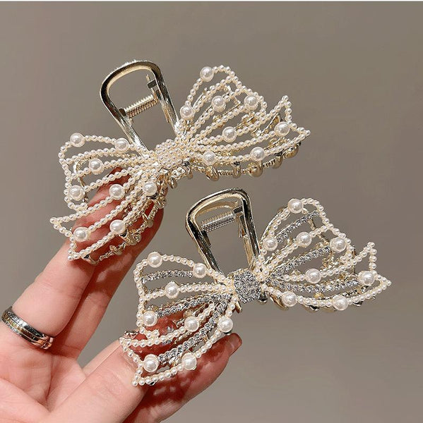 Temperament And Exquisite Pearl Hairpin Elegant Grasping Clip