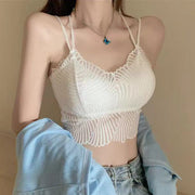 Cute Solid Color Camisole Wrap Chest Crop Top