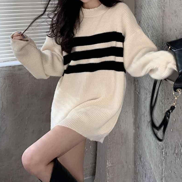Sweater Long Sleeve Round Neck Outer Wear Top