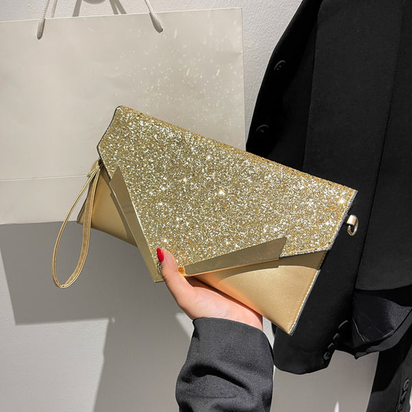Fashion Evening Sequin Clutch Simple Small Square Bag
